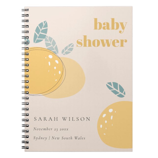 Carnet Cute Poche Blush Lemon Fruit Baby shower gras (Devant)