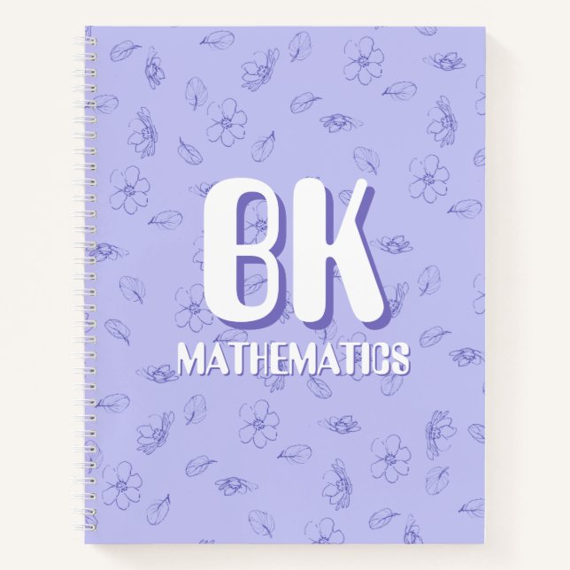 Carnet Cute purple Notebook with initials  (Devant)