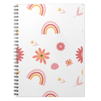 Carnet Cute Rainbow & Floral Pastel Pattern