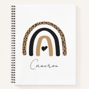 Carnet Cute Rainbow Leopard Motif