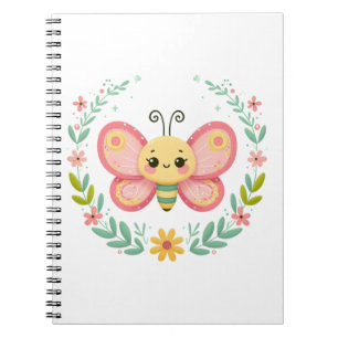Carnet Cute, ressort/papillon