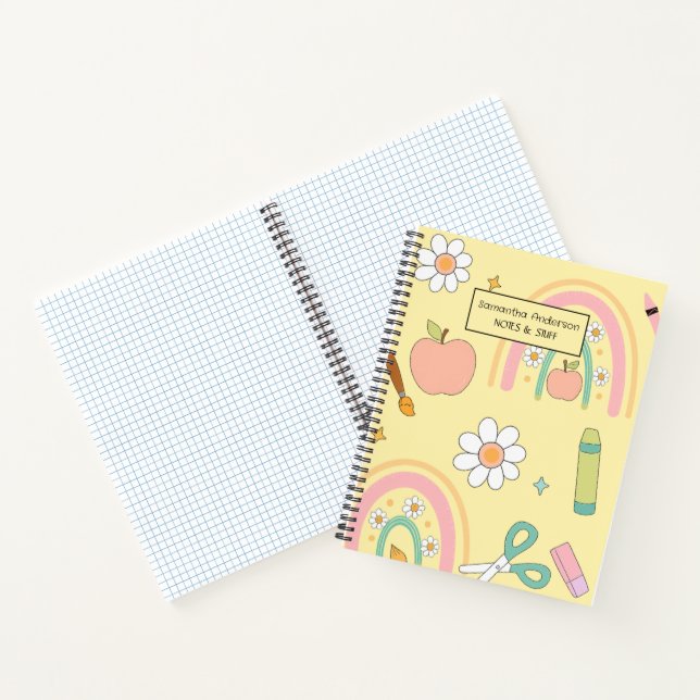 Carnet Cute Retour au Motif de l'école | Fournitures scol (Intérieur)