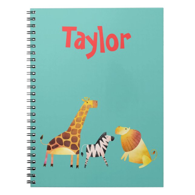 Carnet Cute Safari animal thème (Devant)