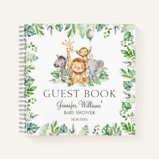 Carnet Cute Safari Baby Shower Guest Book Gift Notebook
