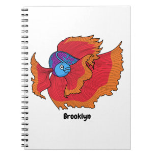 Carnet Cute Siamese combat poisson betta dessin