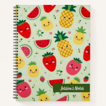 Cute Smiling Kawaii Fruits Motif Personnalisé