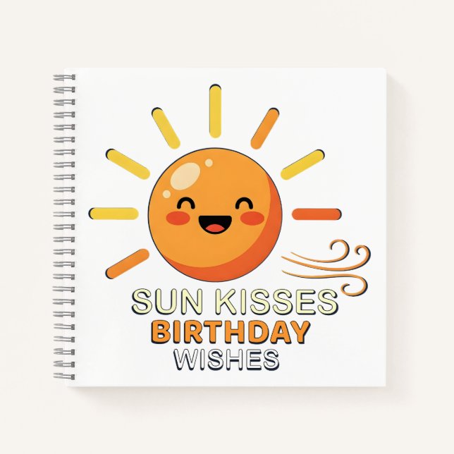 Carnet Cute Smiling Sun Birthday Wishes Spiral Notebook (Devant)