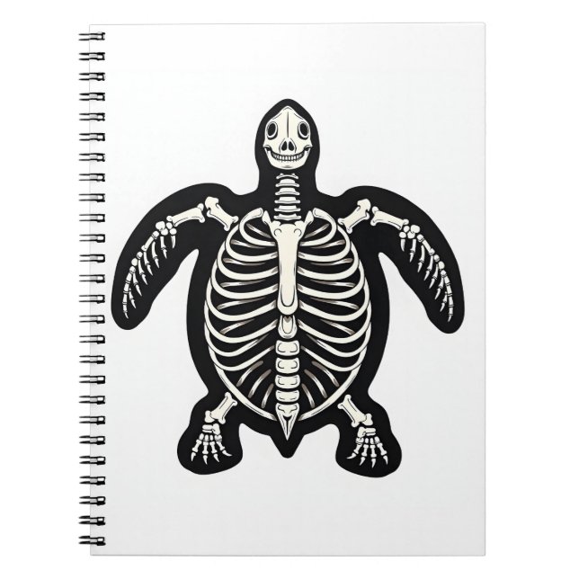Carnet Cute Tortue Halloween Squelette Tortue Fossiles Ar (Devant)