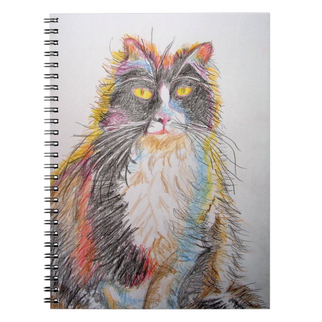 Carnet Cute Tuxedo Chat Dessin d'art Chats (Devant)