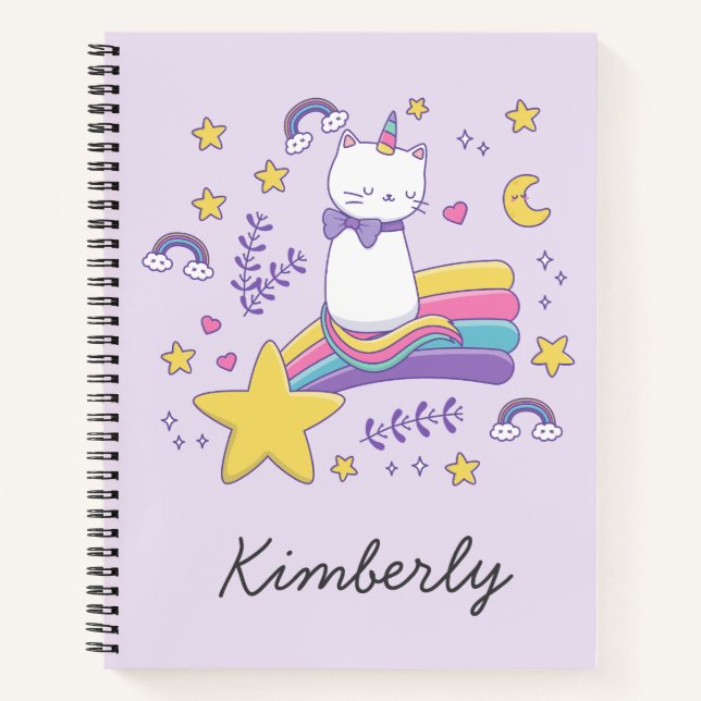 Carnet Cute Unicorn Chat (Devant)