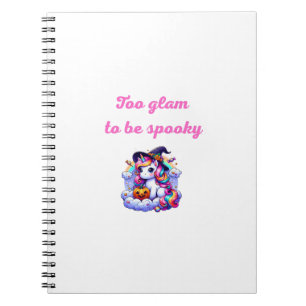 Carnet Cute Unicorn Witch Illustration – "Too Glam to Be