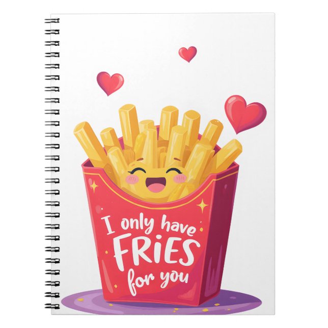 Carnet Cute Valentine French Fries Pun (Devant)
