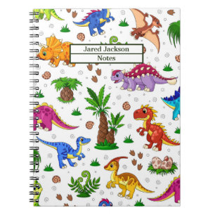 Carnet Cute Watercolor Kids' Pattern Dinosaur