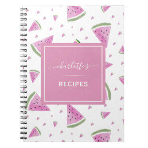Carnet Cute Watercolor Watermelon Motif Sweet Recette