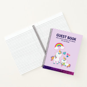 Carnet Cute White Unicorns Magical Mama & Baby Guest Book