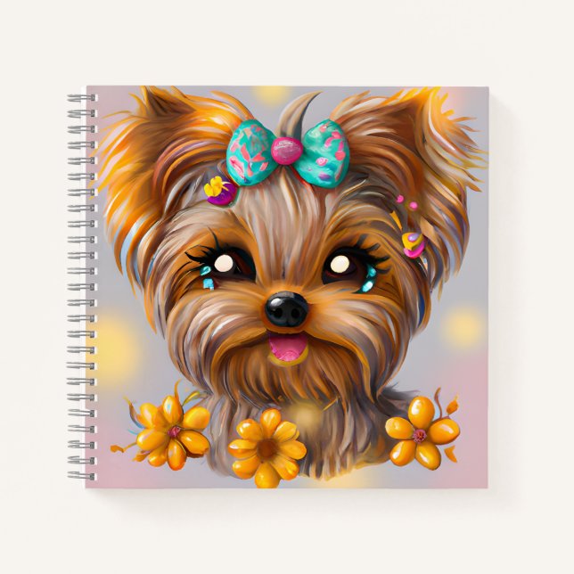 Carnet Cute Yorkie Kawaii Puppy (Devant)