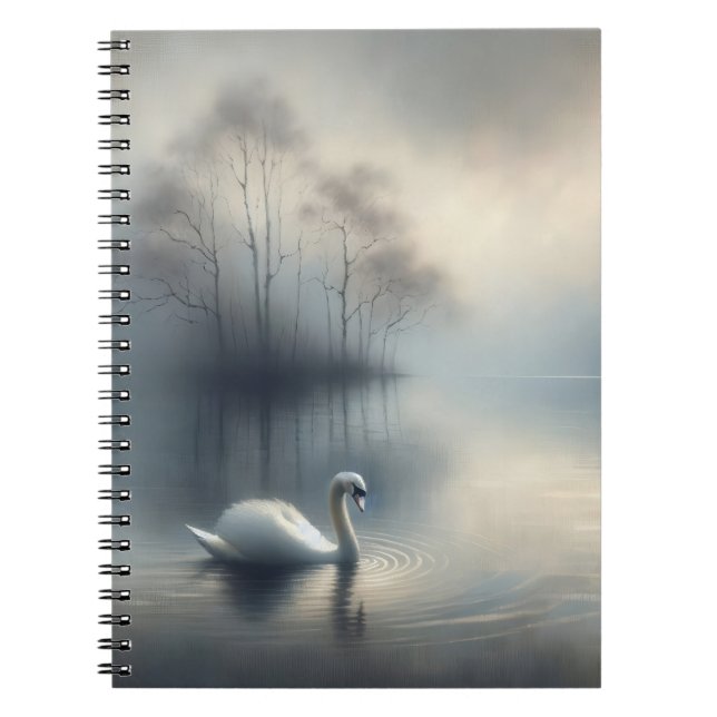 Carnet Cygne solitaire sur le lac Misty (Devant)