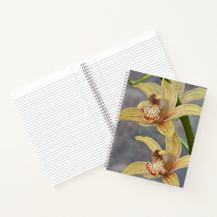Carnet Cymbidium Orchidées Florales Tachetées Rouges