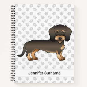 Carnet Dachshund à poil dur sanglier Dessin animé Chien &