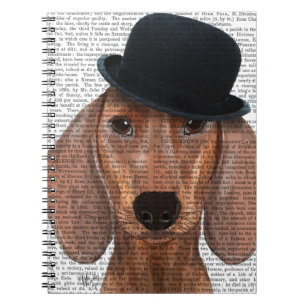 Carnet Dachshund avec Casquette Black Bowler