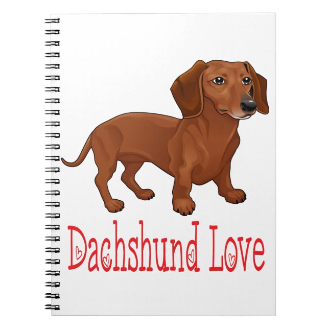 Carnet Dachshund Cartoon Puppy Dog Love (Devant)
