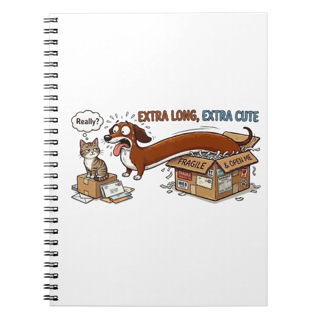 Carnet Dachshund Extra Long et Extra Mignon (Devant)