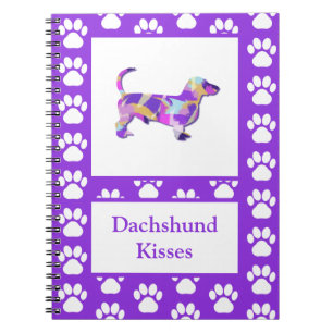 Carnet Dachshund Kisses Chien Silhouette Purple PY&B