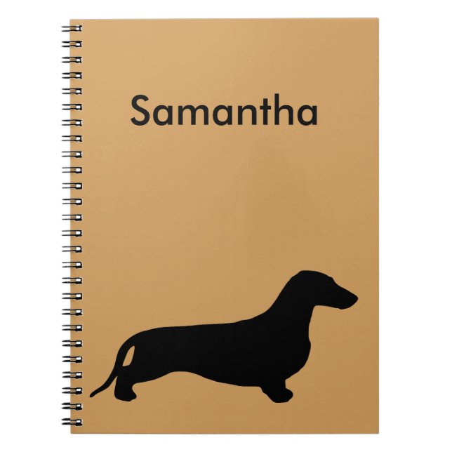 Carnet Dachshund silhouette noire + vos idées (Devant)