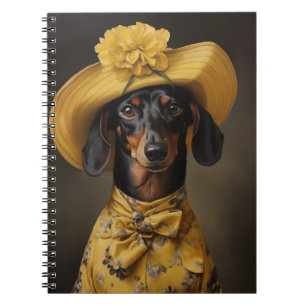 Carnet Dachshund sophistiqué en jaune