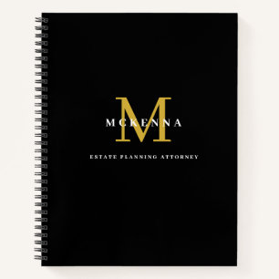 Carnet d'affaires personnalisé avec Monogram Black