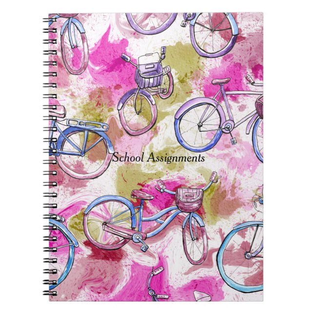 Carnet d'affectation scolaire Tie Dye & Bikes (Devant)