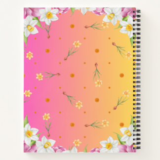 Carnet Daffodique à ressort floral | Dusty Blue Personnal