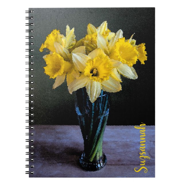 Carnet Daffodiques Vibrants Personnalisés Dans Vase La Vi (Devant)