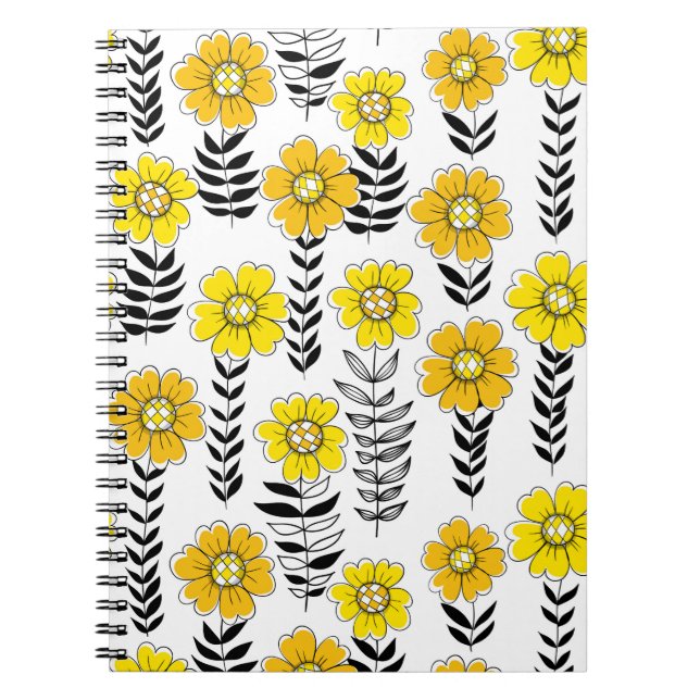 Carnet Daisy dooda en jaune et noir (Devant)