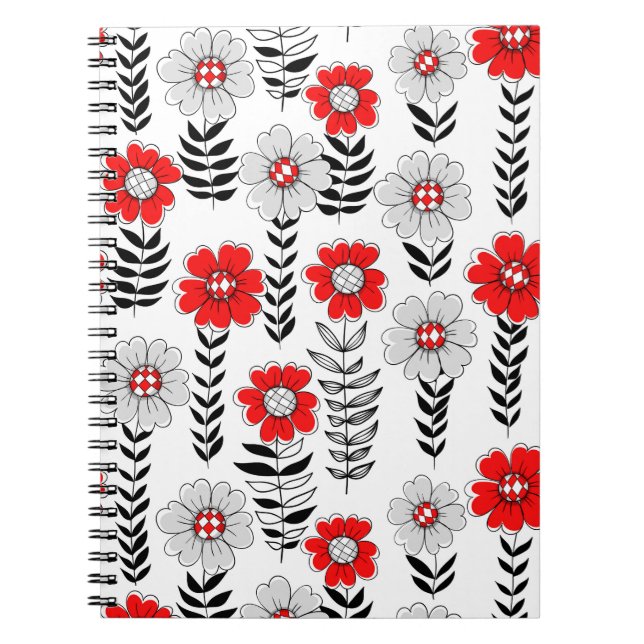 Carnet Daisy dooda en rouge et noir (Devant)