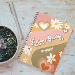 Carnet Daisy Floral Retro Hippie 60s les années 70 Se sen