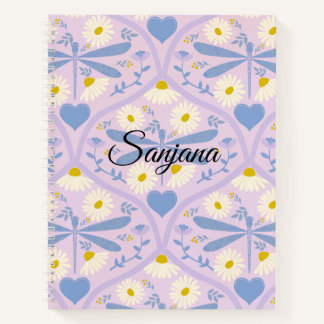 Carnet Daisy’s and Dragon Print Spiral Note Book
