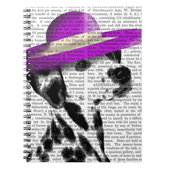 Carnet Dalmatien Avec Casquette Violet Large Brimé (Devant)