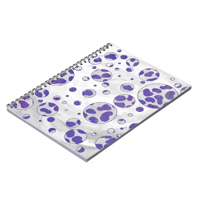 Carnet Dalmatien Violet et Blanc à pois (Côté gauche)