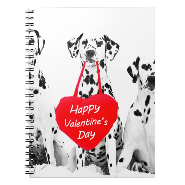 Carnet Dalmatiens Heureuse Sainte-Valentin de coeur de ch (Devant)