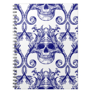 Carnet damas bohème, ornement sans couture du crâne.