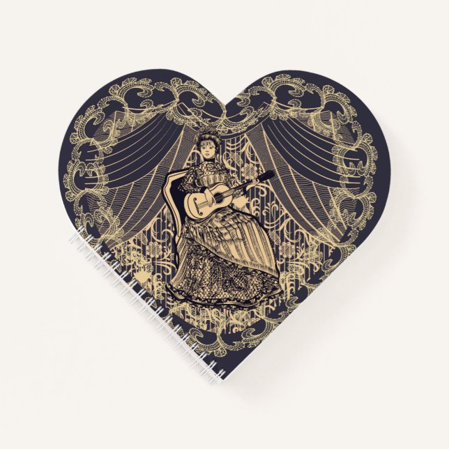 Carnet Dame avec guitare (Devant)