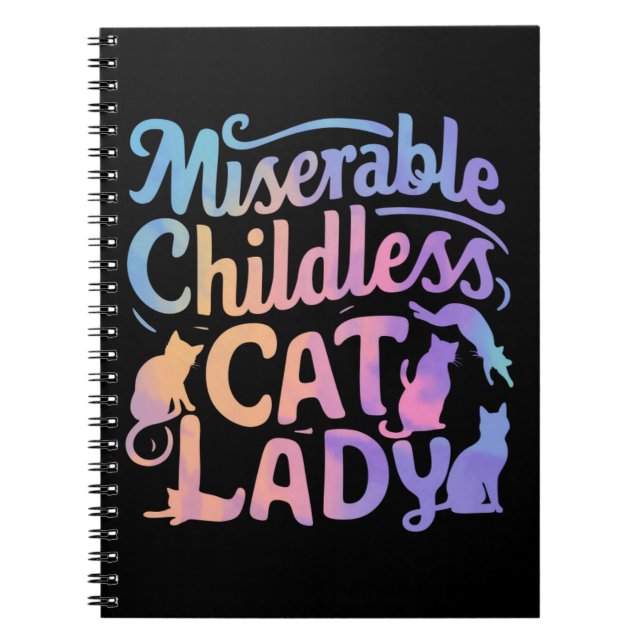 Carnet Dame de chat misérable sans enfants (Devant)