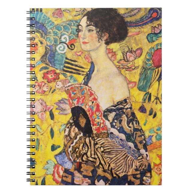 Carnet Dame Gustav Klimt Avec Ventilateur (Devant)