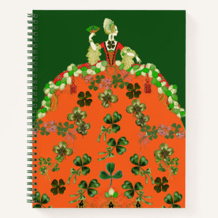 Carnet DAME ORANGE ET TRÈFLES Fête de la Saint-Patrick ve