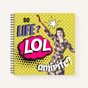 Carnet Dame rétro de l'art pop de la bande dessinée drôle
