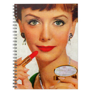 Carnet Dame rouge à lèvres des années 1960
