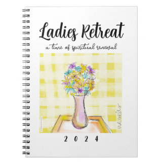 Carnet Dames Retraite design avec Fleurs sur une table