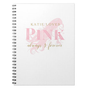 Carnet D'amour de rose silhouette Girly et nom de femme