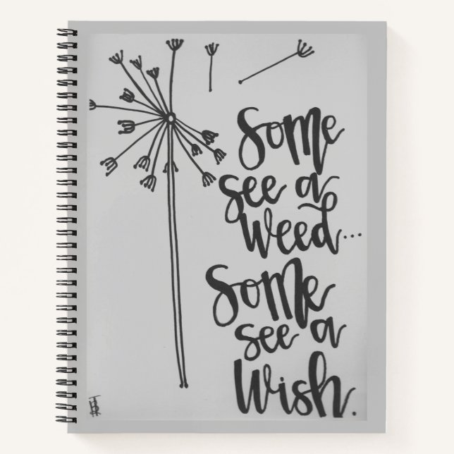 Carnet Dandelion inspiration - mauvaise herbe/souhait (Devant)